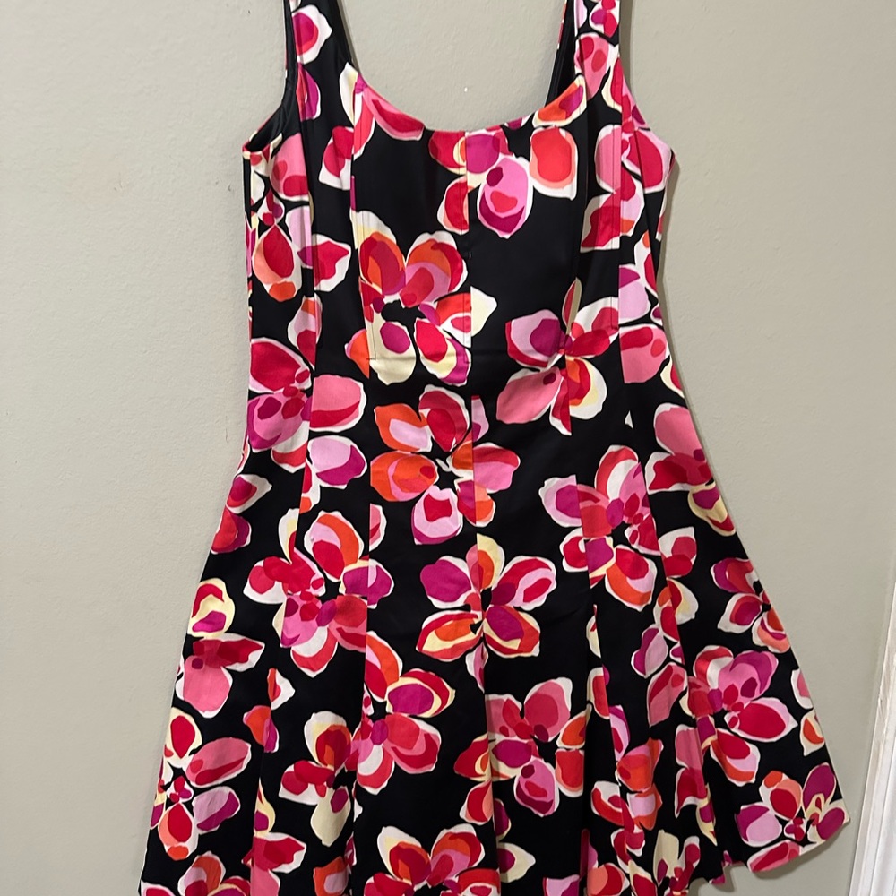Jones Studio Pink and Black Floral Dress